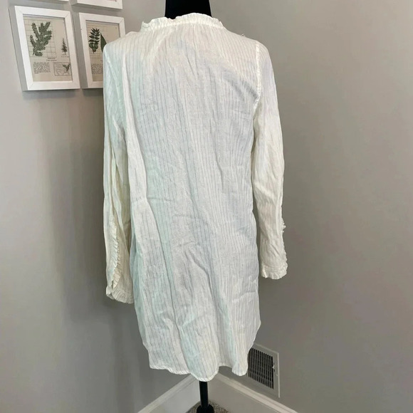 Aerie White and Gold‎ Lagenlook Tunic Top With Metallic Threading - Picture 12 of 12